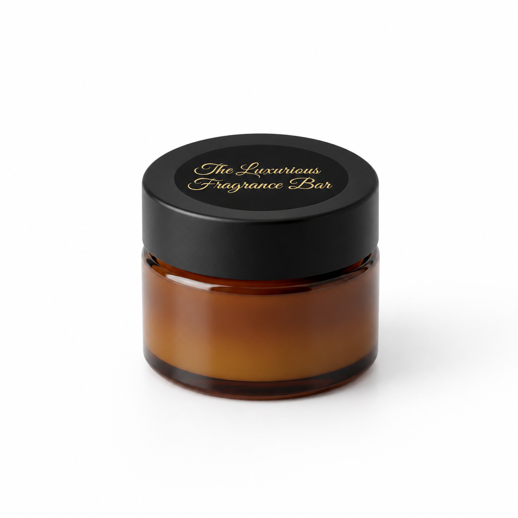 That Girl 1oz body butter mini amber jar with black lid and gold script - The Luxurious Fragrance Bar